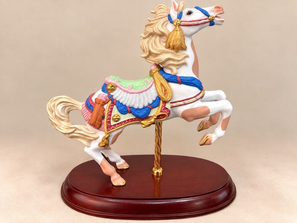 Lenox Western Pinto Carousel Horse 1991 Porcelain Figurine 8.5” x 8”